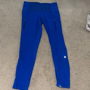 Lululemon Blue Zipper Leggings